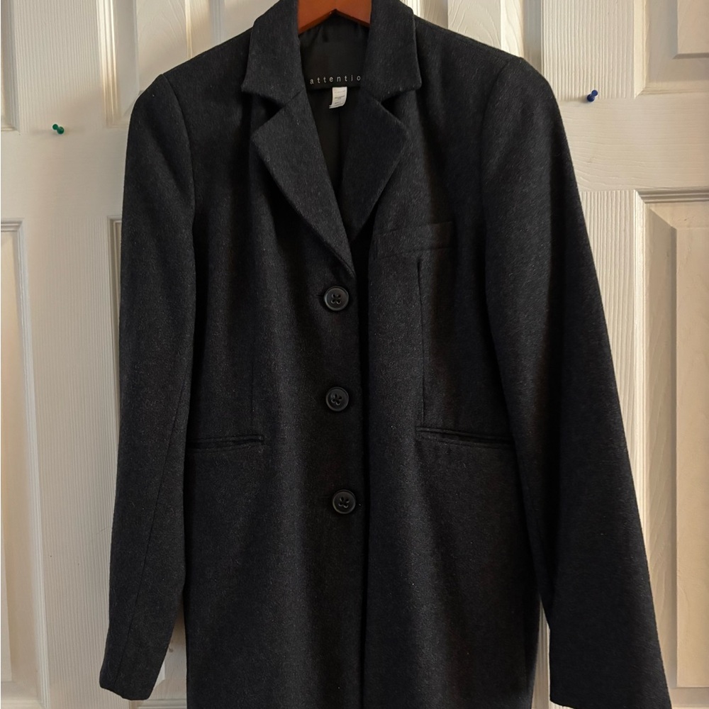Attention Black Tailored Blazer Professional Suit Jacket